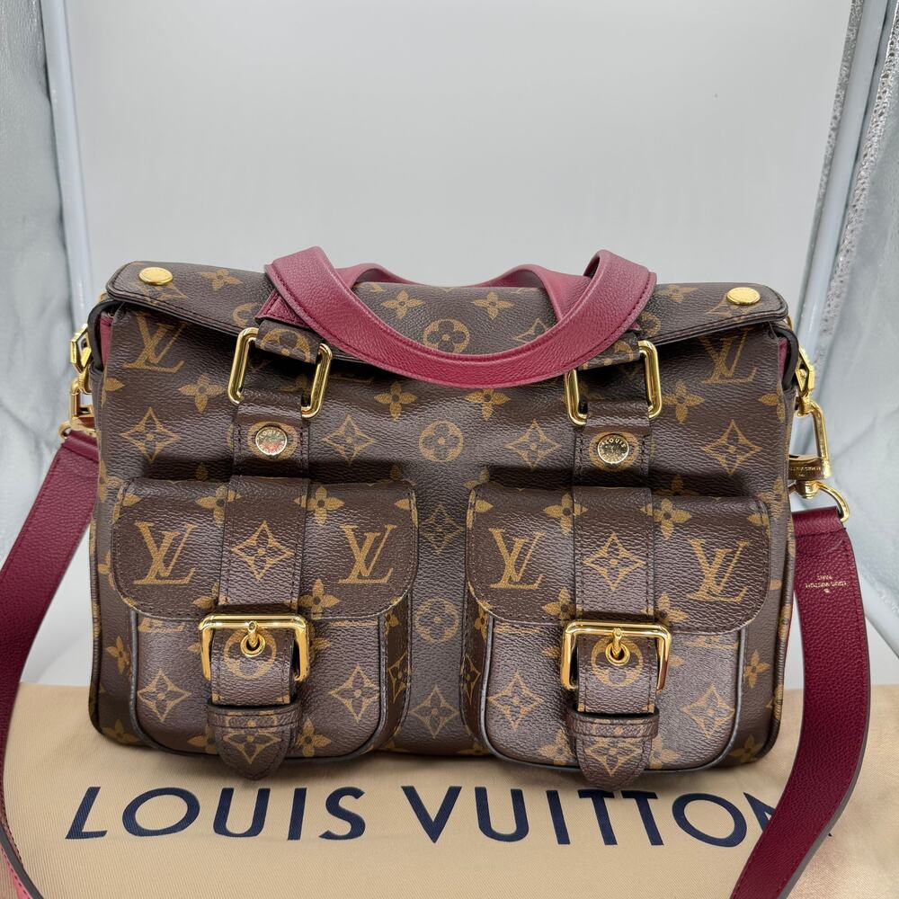 Louis Vuitton Brown/Burgundy Manhattan Handbag
